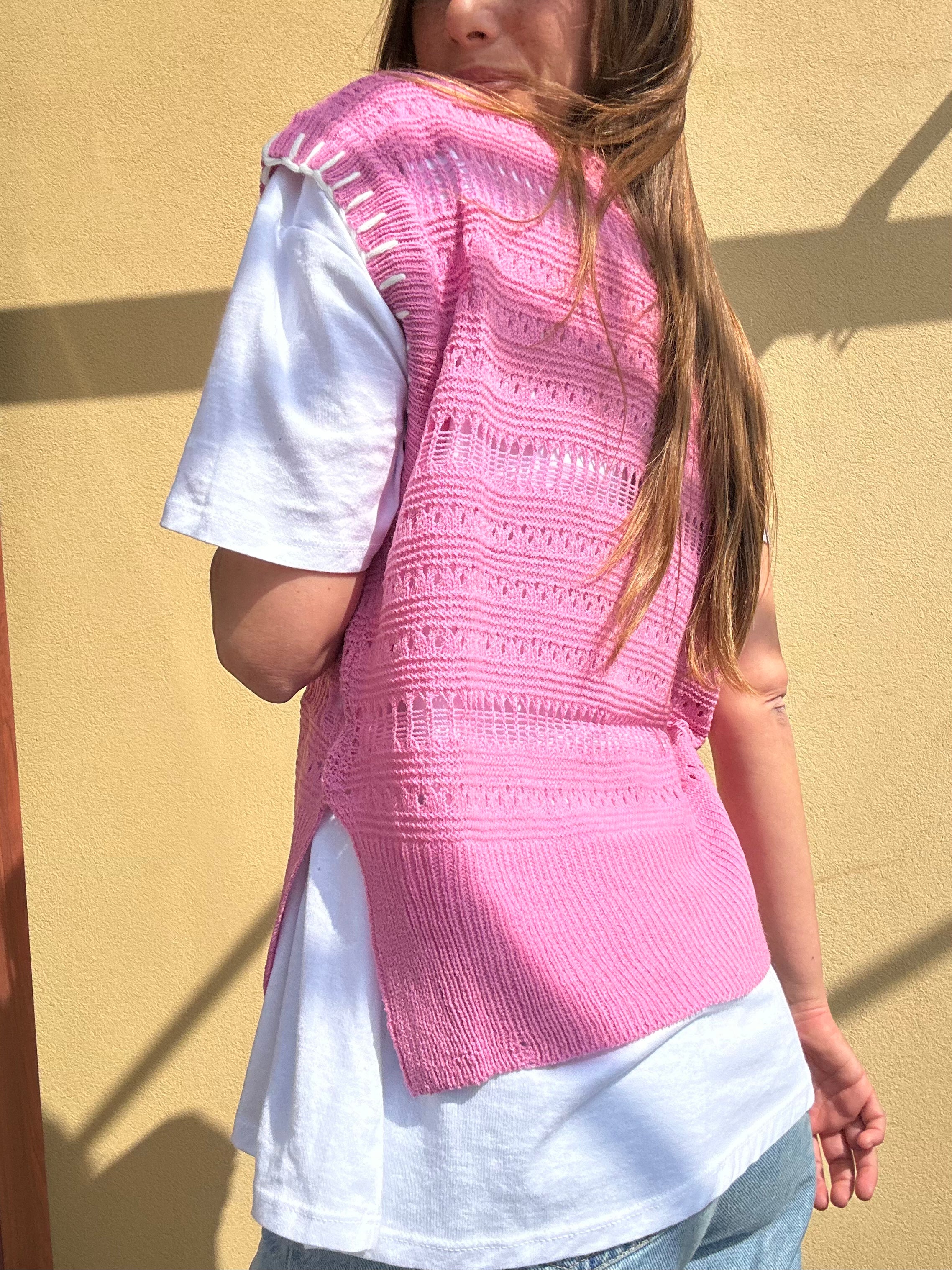 GILET TRAFORATO ROSA