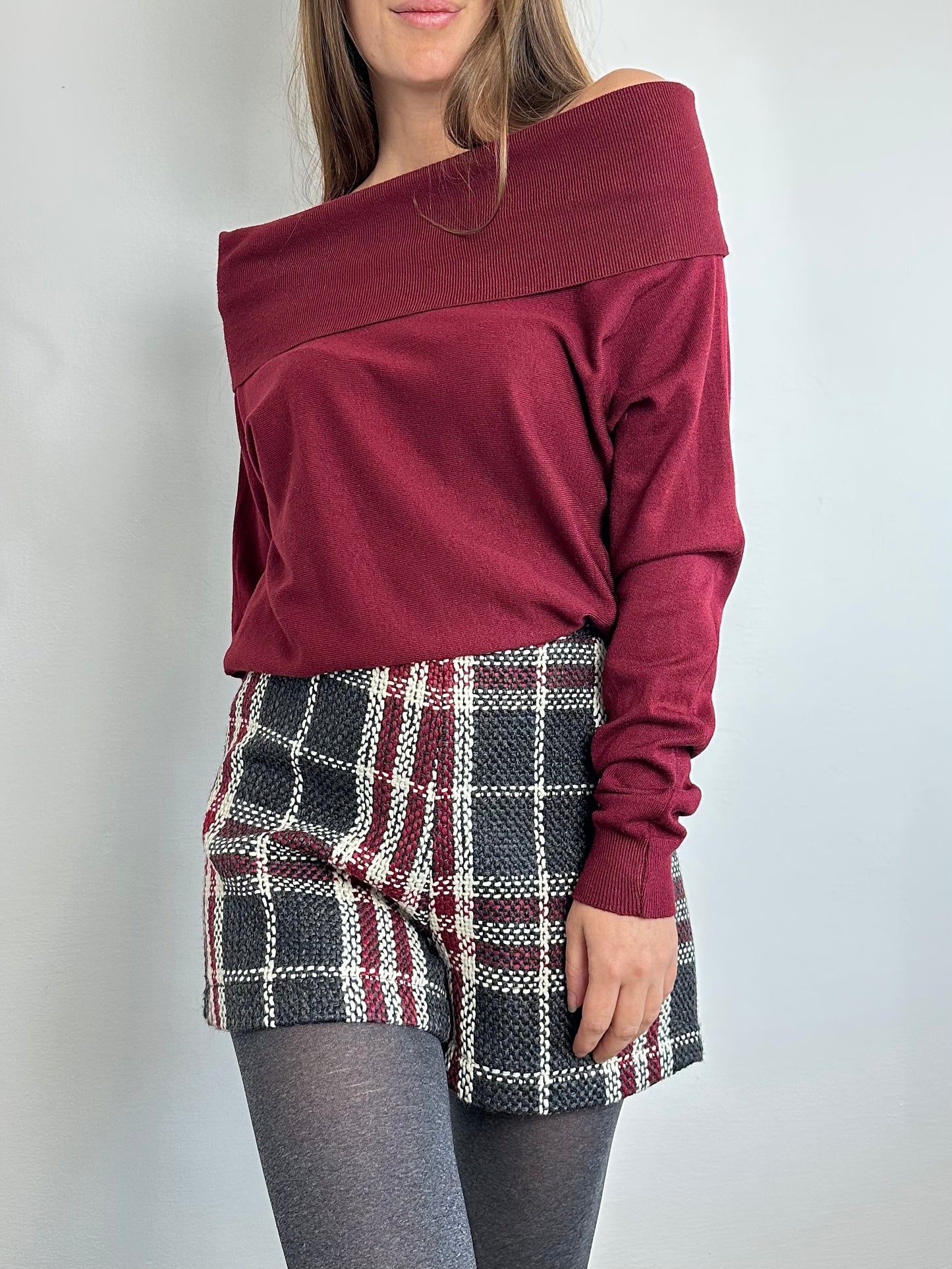 MAGLIONE BARDOT BORDEAUX