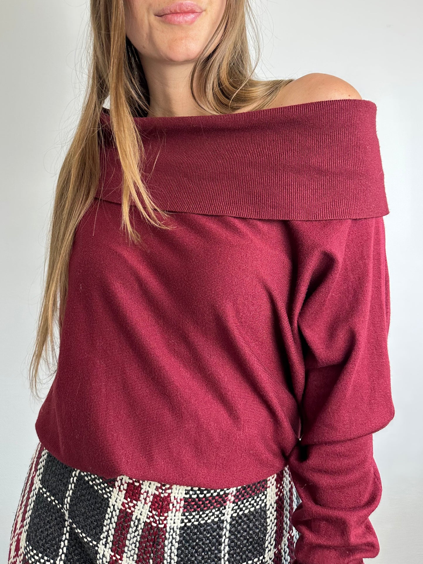 MAGLIONE BARDOT BORDEAUX