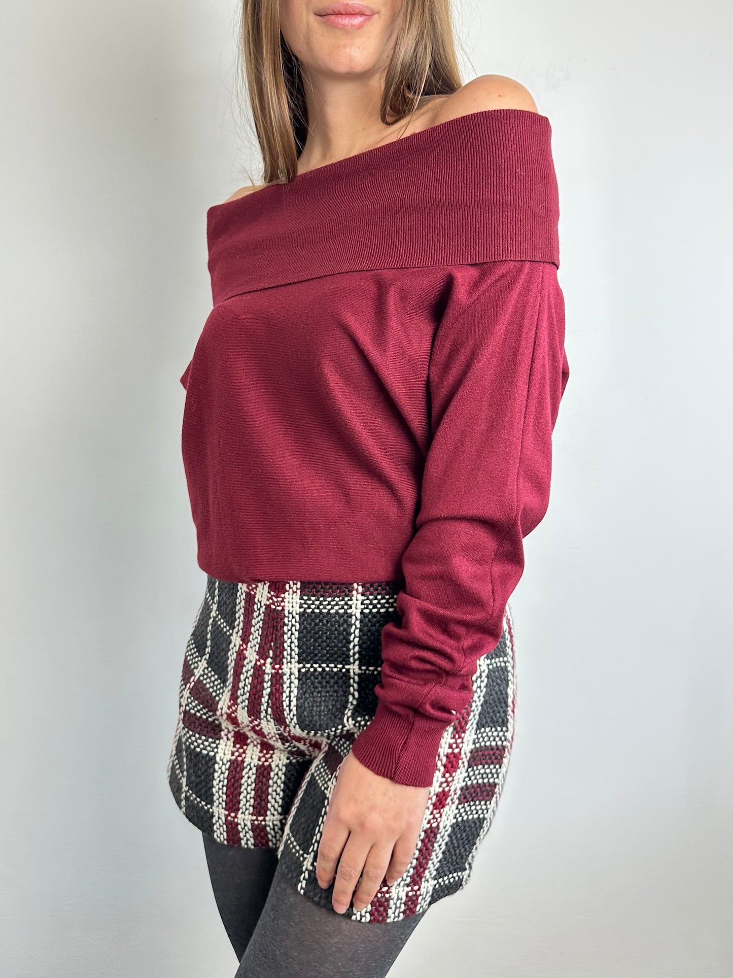 MAGLIONE BARDOT BORDEAUX