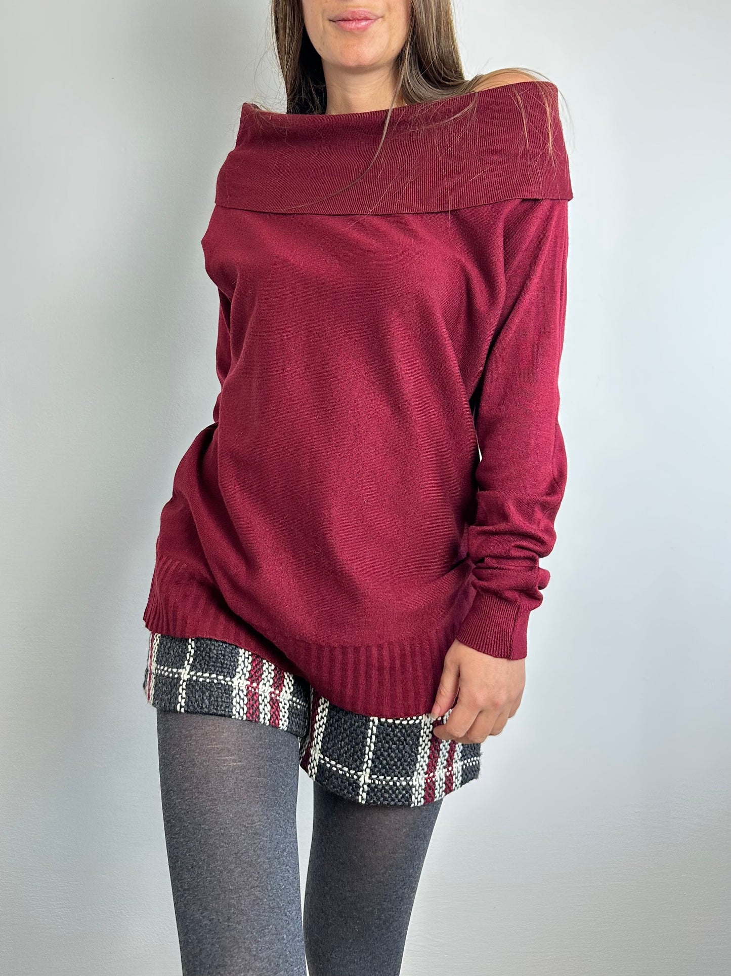 MAGLIONE BARDOT BORDEAUX