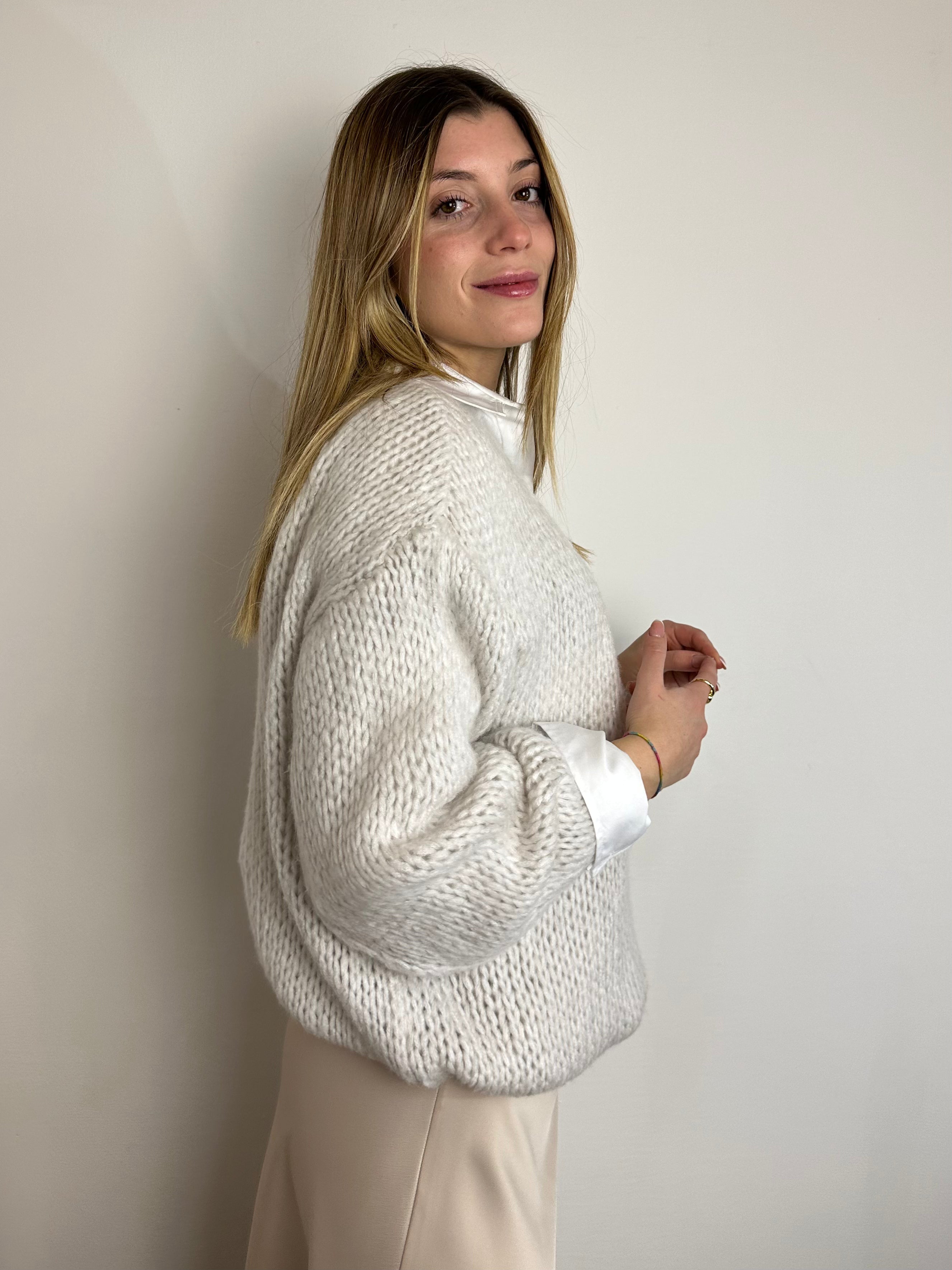 MAGLIONE GRIGIO-BEIGE CHIARO