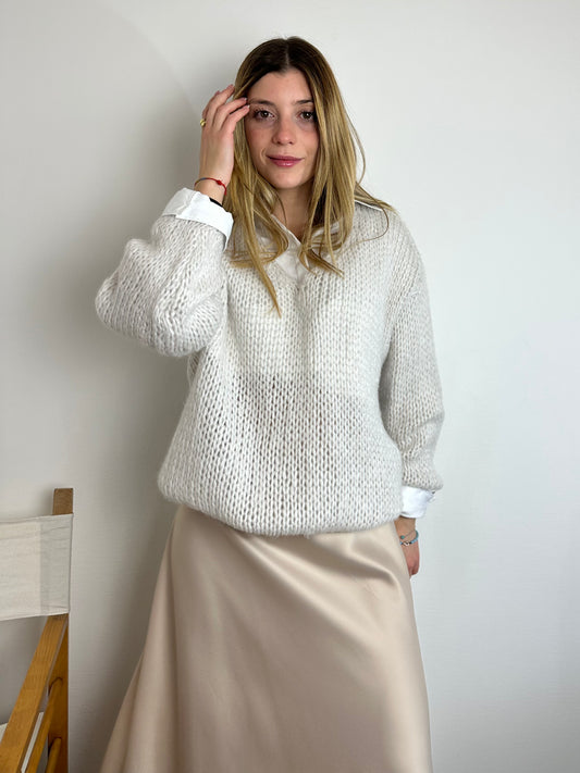 MAGLIONE GRIGIO-BEIGE CHIARO