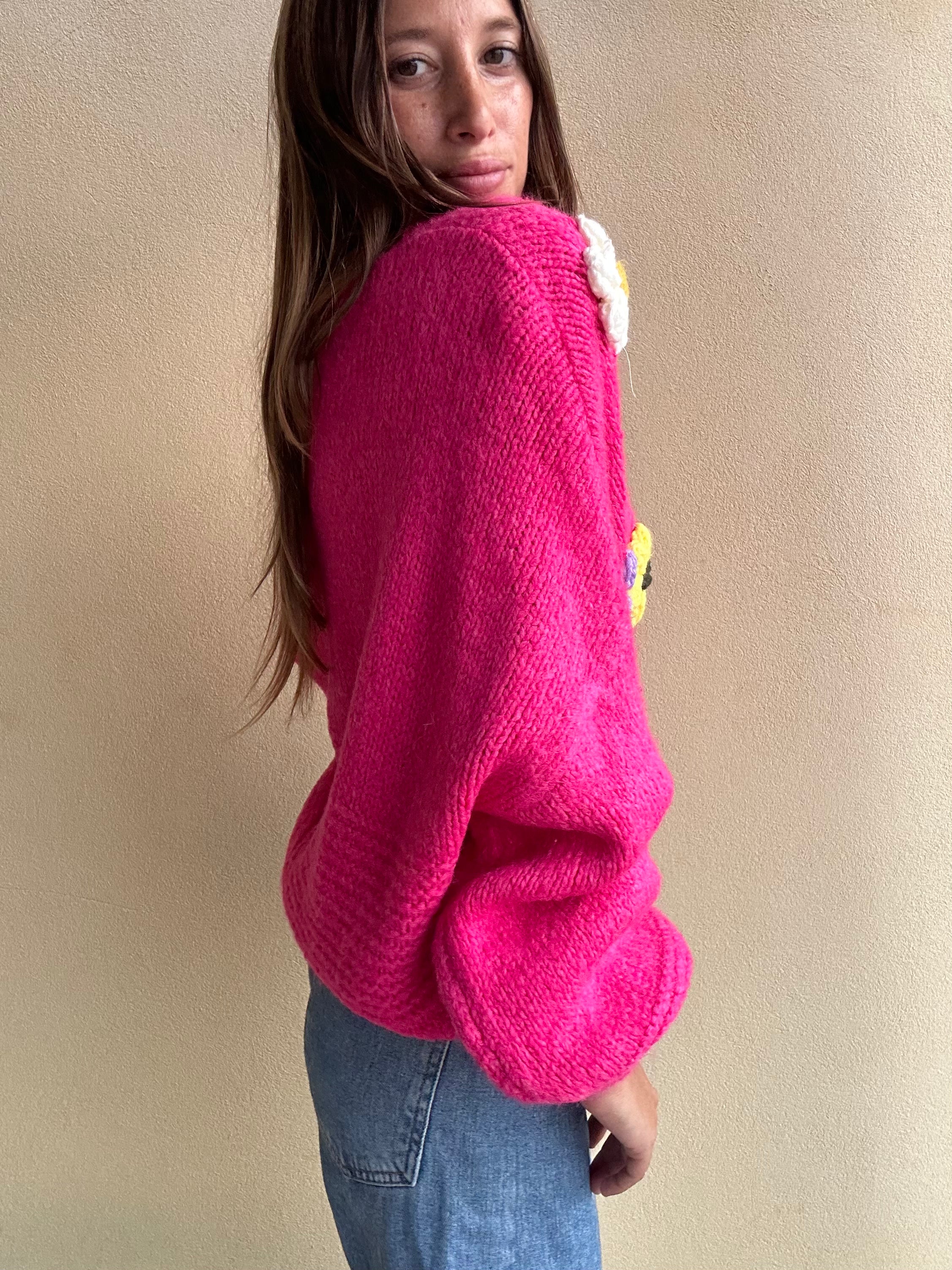 CARDIGAN FIORI FUCSIA