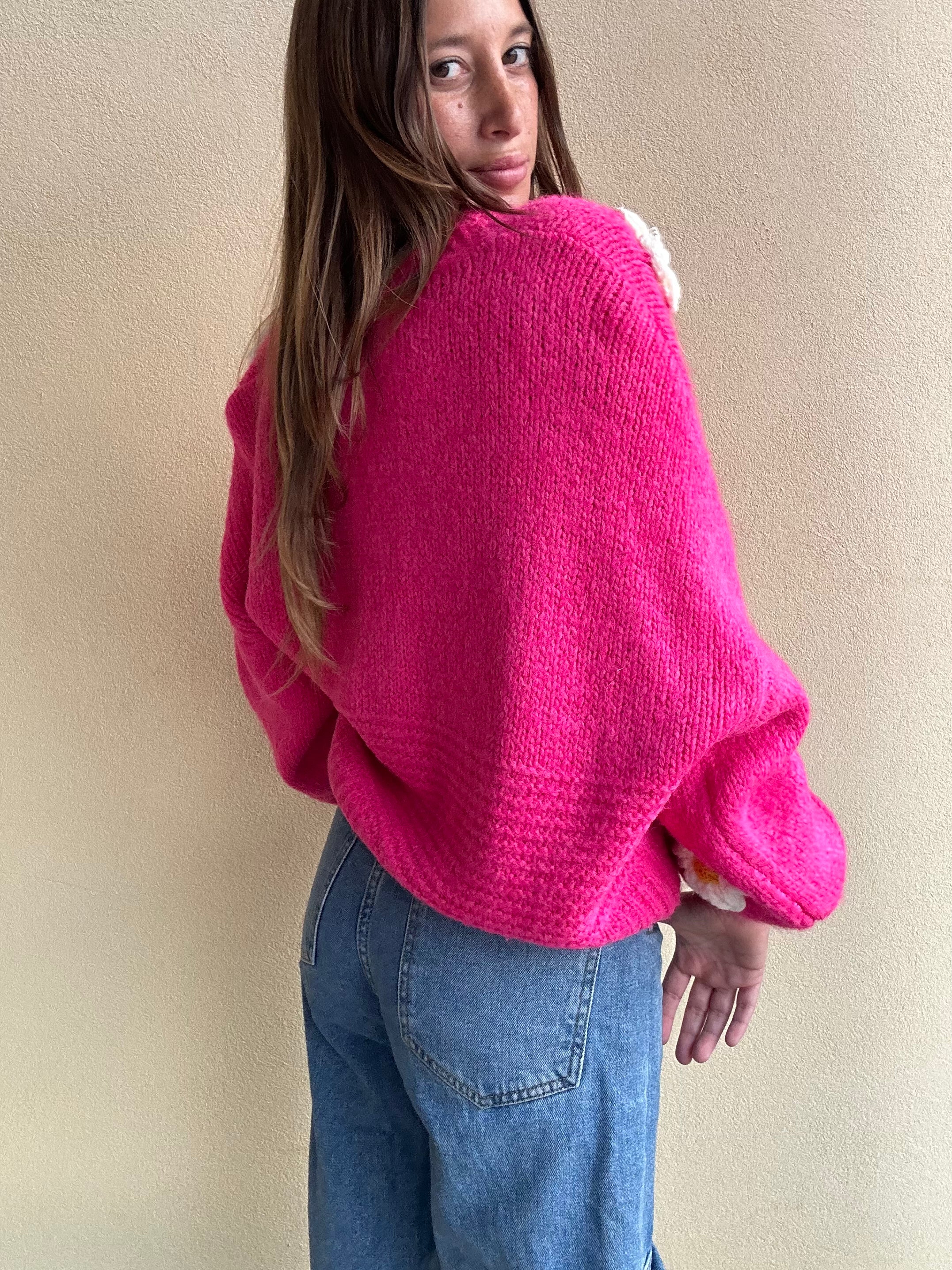 CARDIGAN FIORI FUCSIA