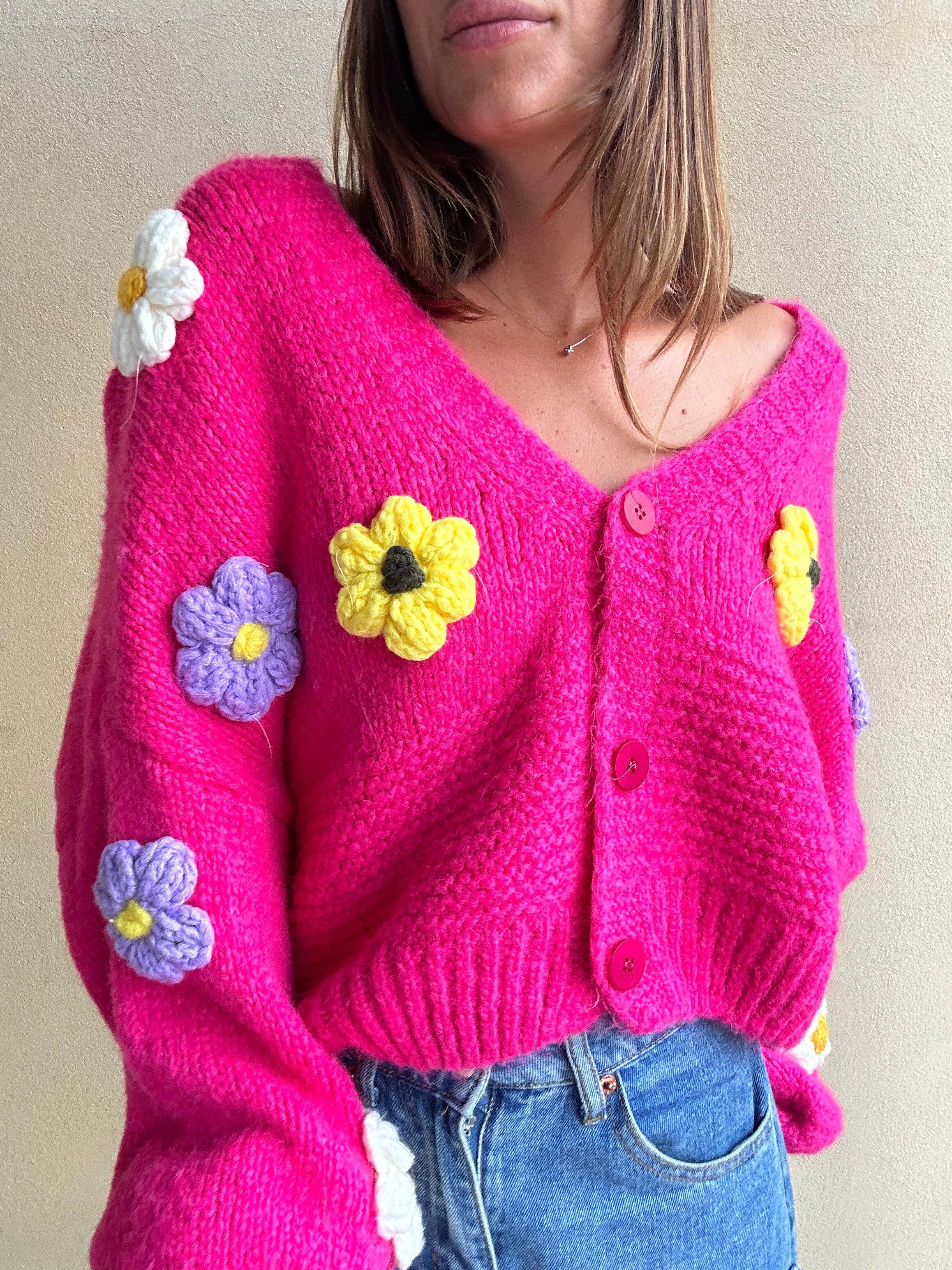 CARDIGAN FIORI FUCSIA