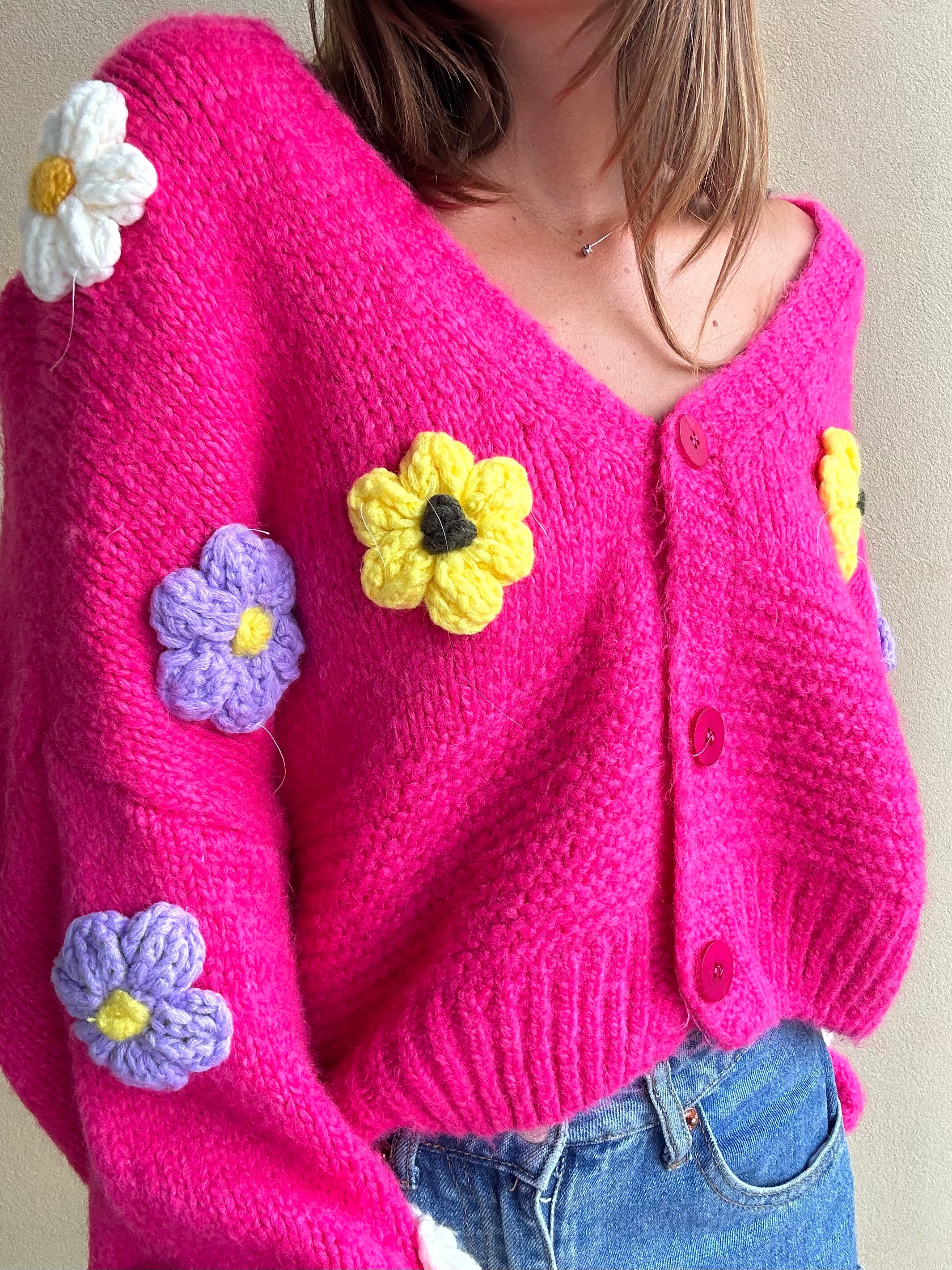 CARDIGAN FIORI FUCSIA