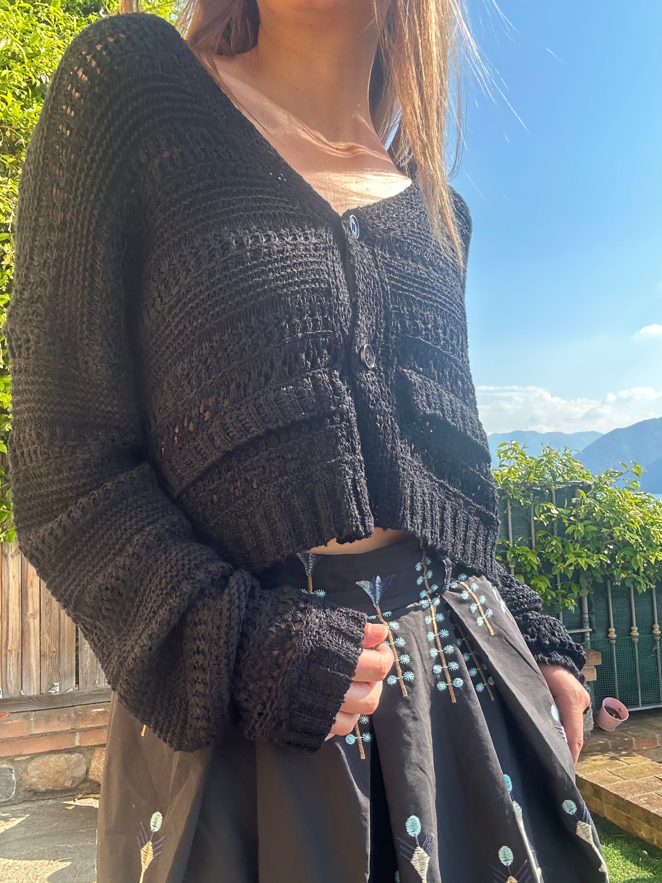 CARDIGAN TRAFORATO MANICHE LUNGHE