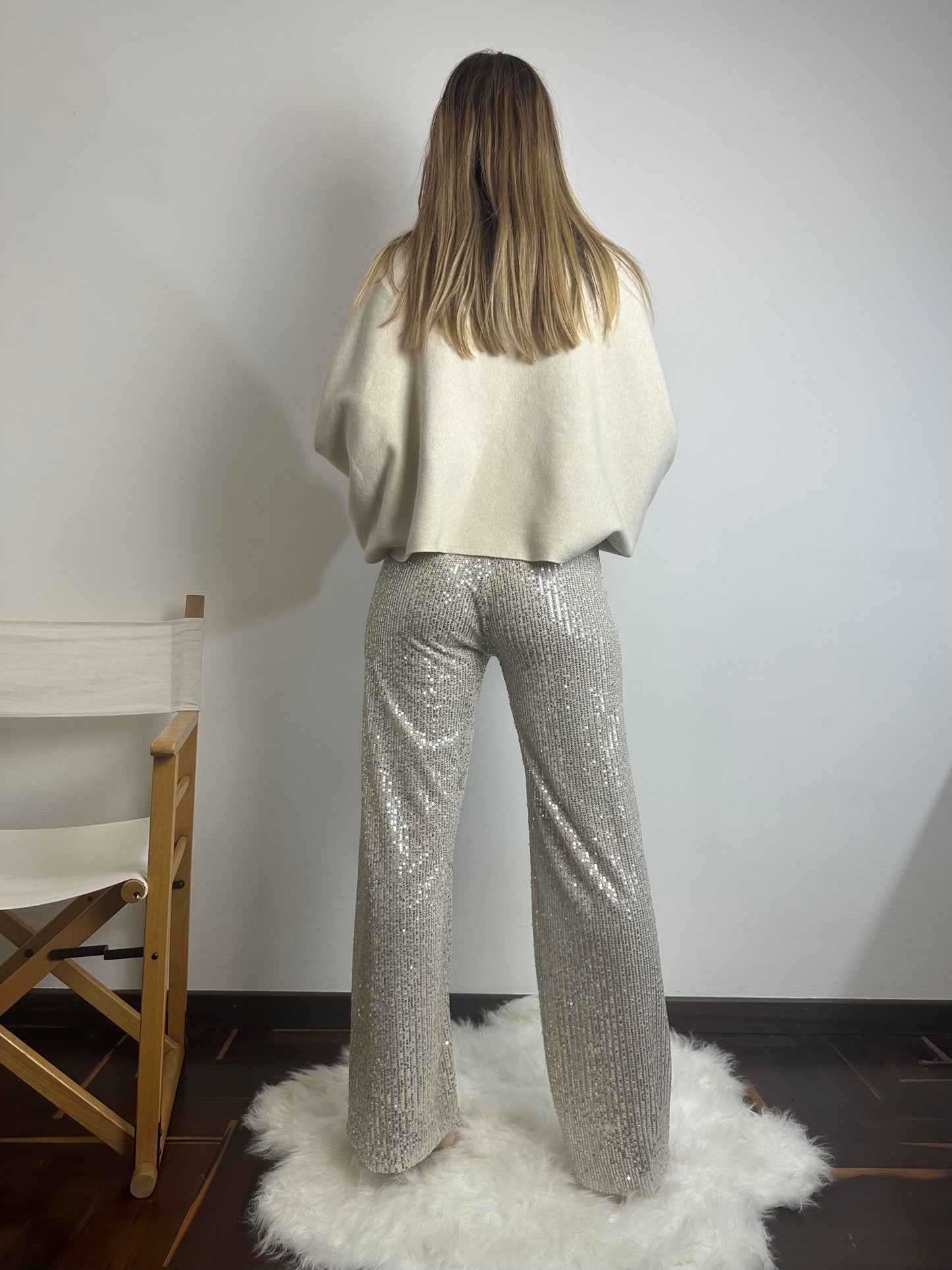 PANTALONE PAILLETTES CHAMPAGNE