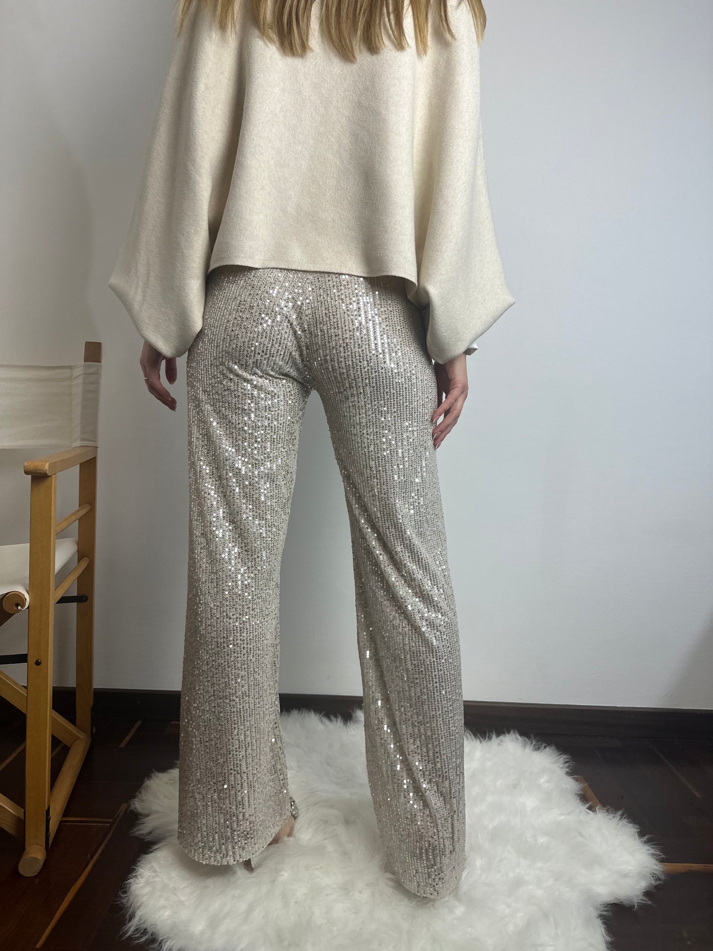 PANTALONE PAILLETTES CHAMPAGNE