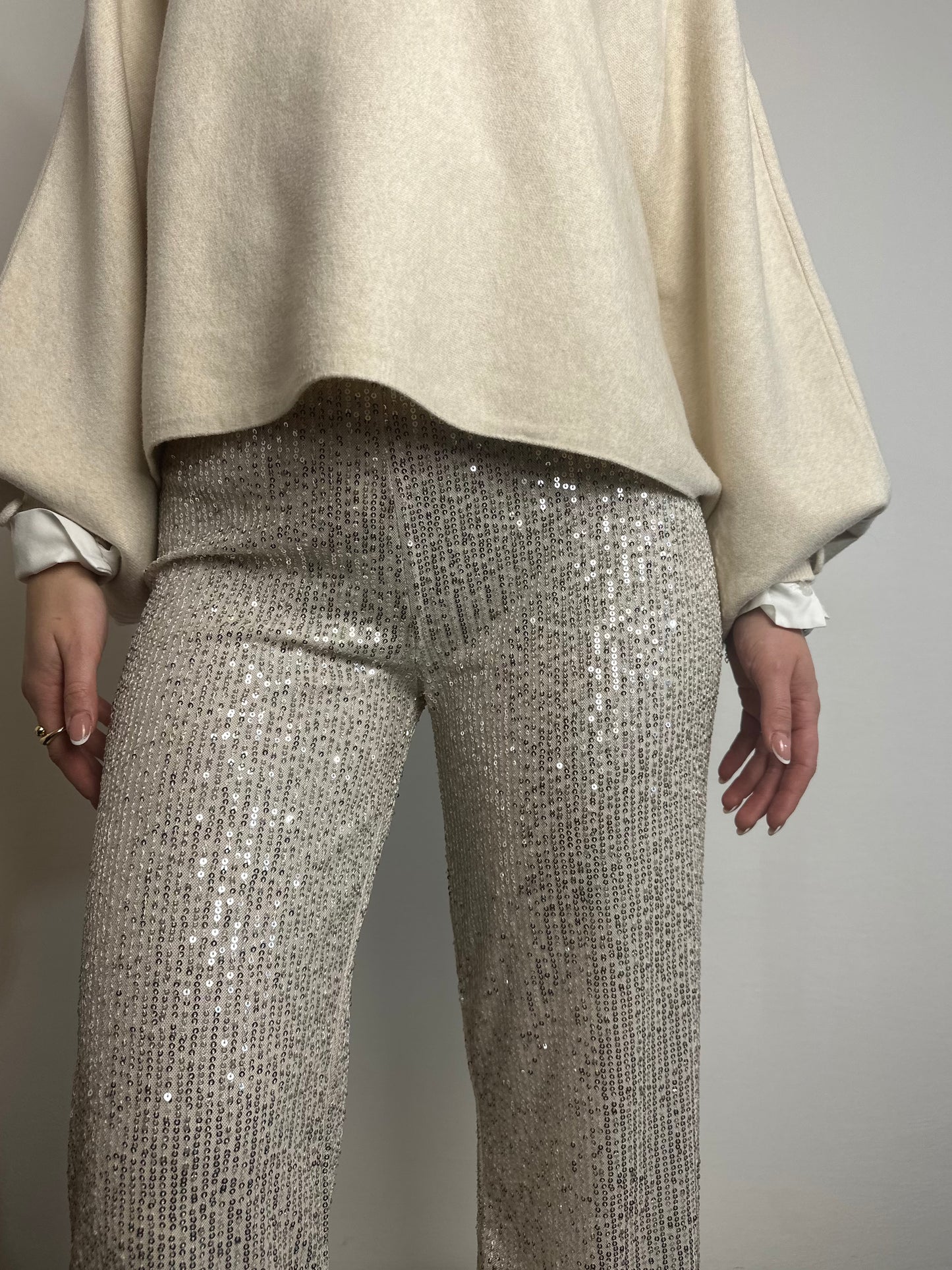 PANTALONE PAILLETTES CHAMPAGNE