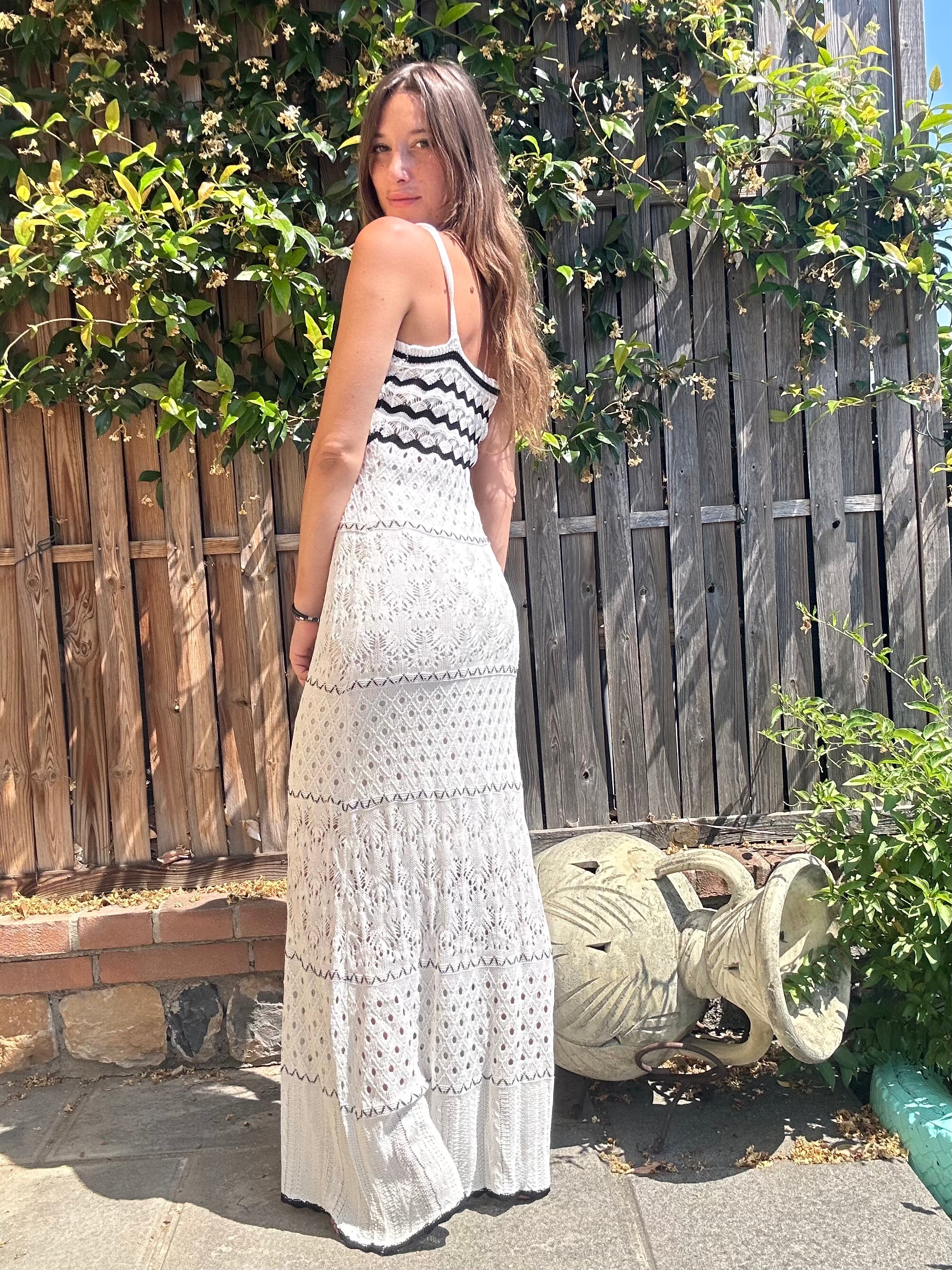 ABITO LUNGO CROCHET BIANCO